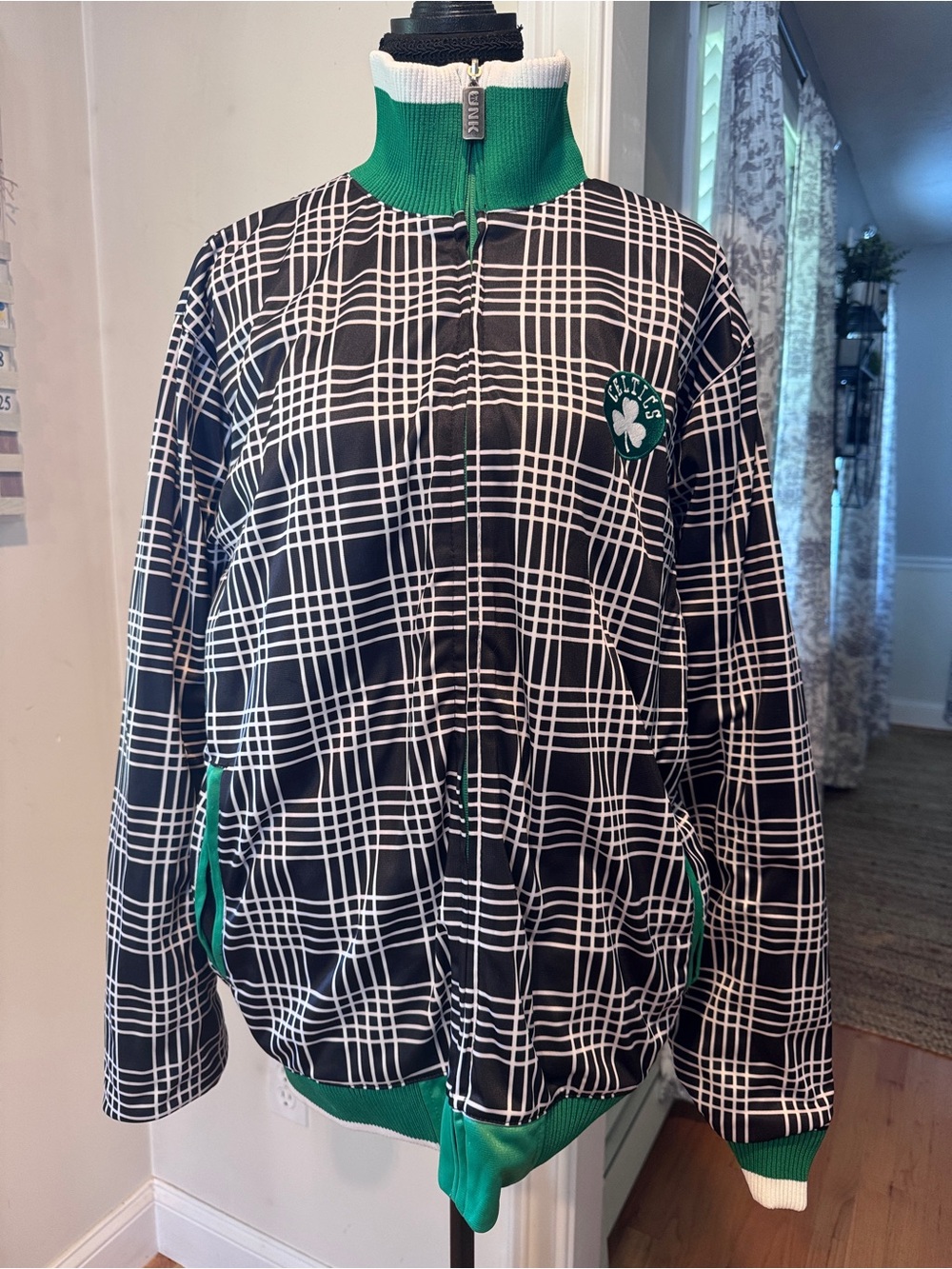 NBA UNK Blue Label Reversible Boston Celtics Full Zip Athletic Jacket Medium